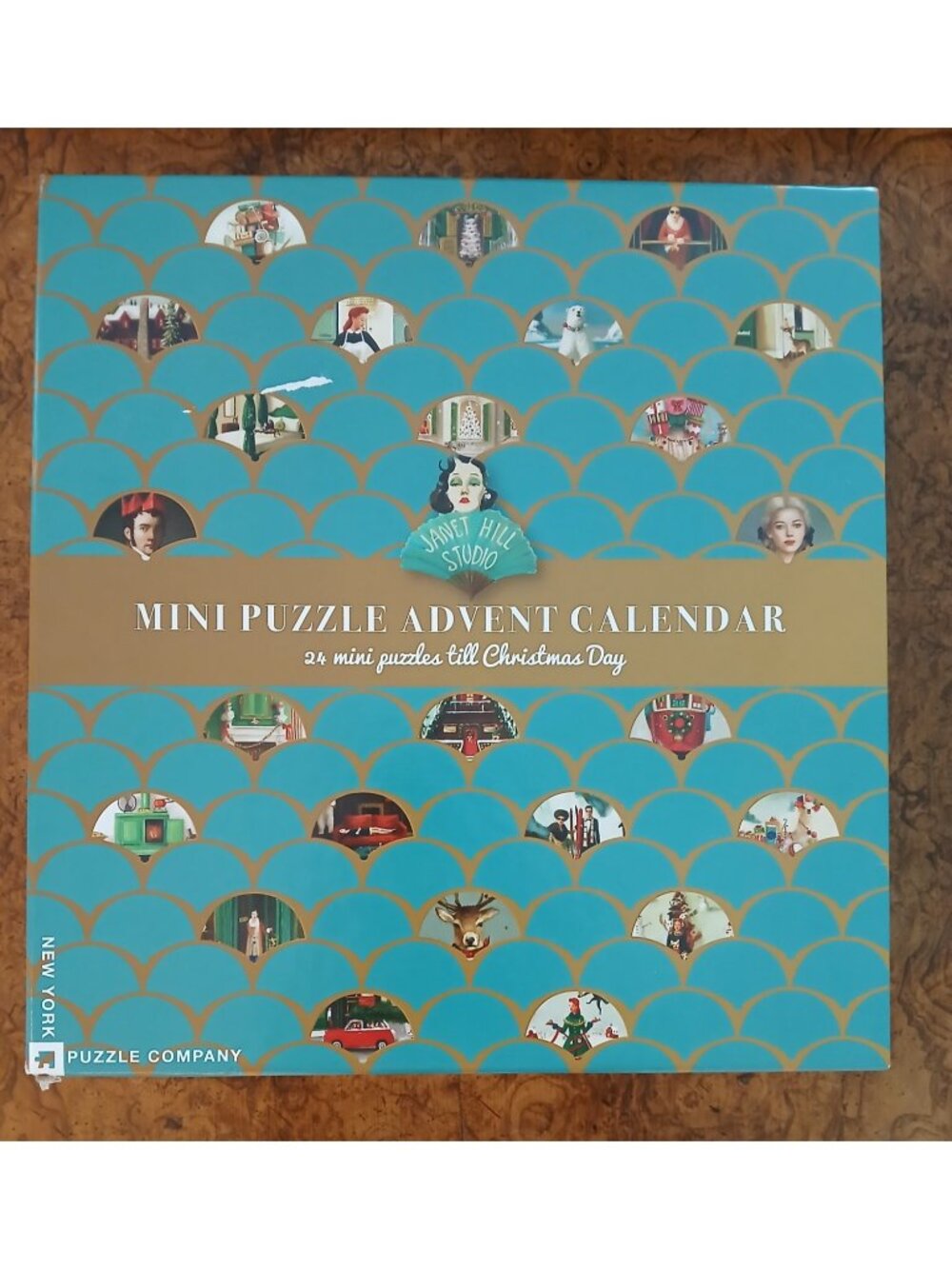 Janet Hill Mini Puzzle Advent Calendar 24 100-Piece Christmas Puzzles 7x9